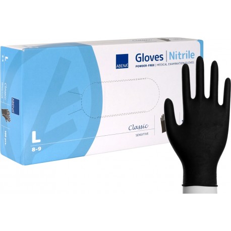 Gant en nitrile noir non poudrés TAILLE L